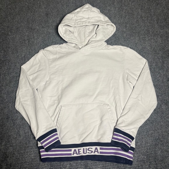 American Eagle Outfitters Other - American Eagle Outfitters AE USA Hoodie Sweatshirt Pullover Fleece Beige XS